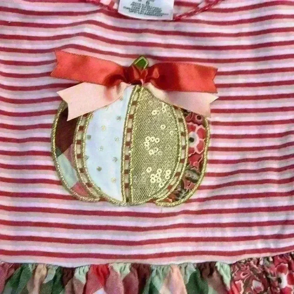 Bonnie Jean Girls' Fall Dress Plaid Pumpkin Embroidered size 5 - Picture 5 of 12